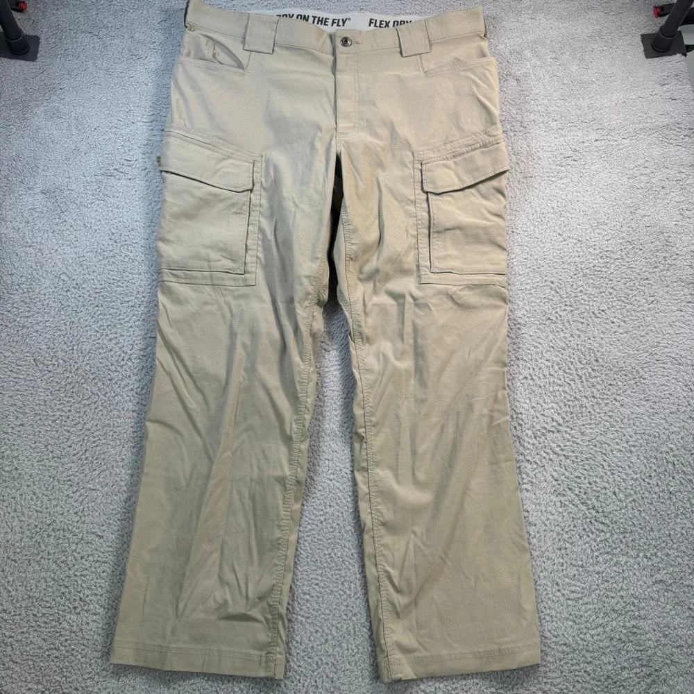 Duluth Trading Co Dry On The Fly Flex Cargo Pants Khaki Relaxed Fit 42x31 Mens